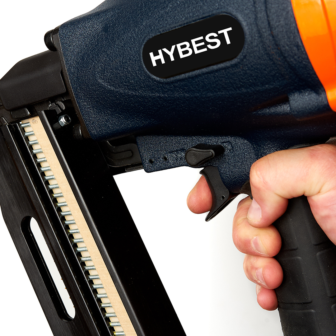 Пистолет гвоздезабивной по дереву Hybest FN2190 (пневматический, гвозди SN21) - 4